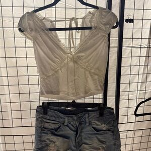 dELiA*s White Lace Crop Top